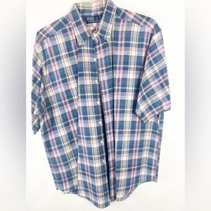 Ralph Lauren Madras Plaid Button Down short sleeve shirt
